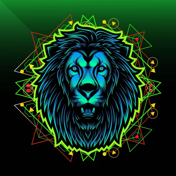 Lion Κεφάλι Esport Σχεδιασμό Λογότυπο Μασκότ — Διανυσματικό Αρχείο