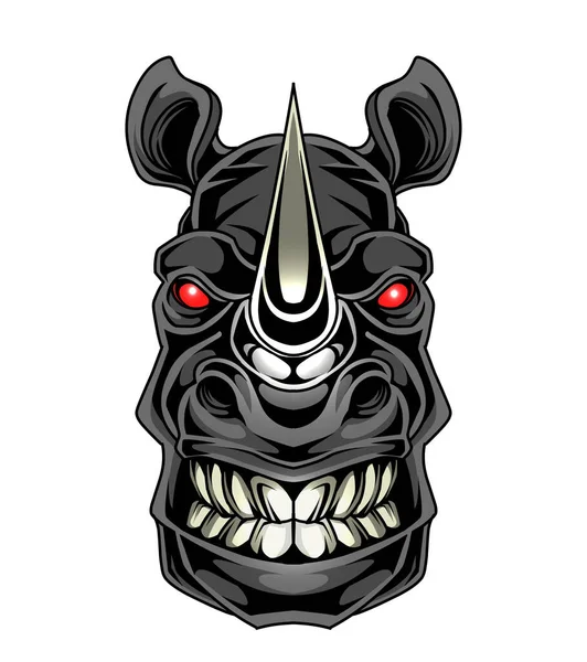 Rhinoのヘッドマスコットロゴデザイン — ストックベクタ