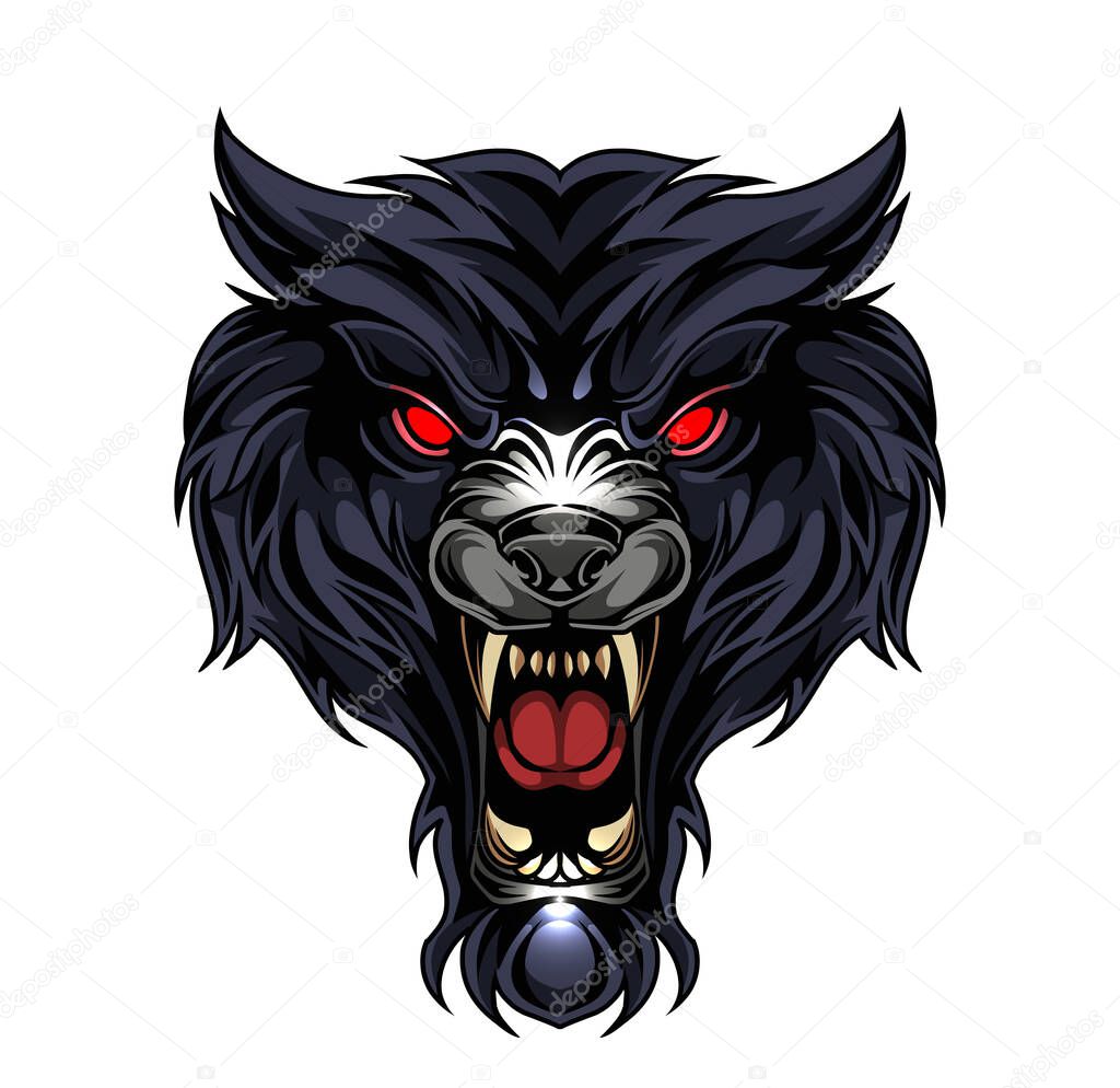 Wild wolf head esport mascot logo