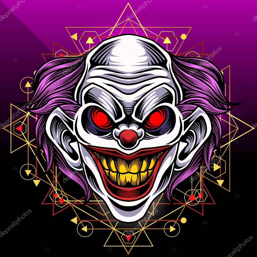 Clown esport mascot logo design