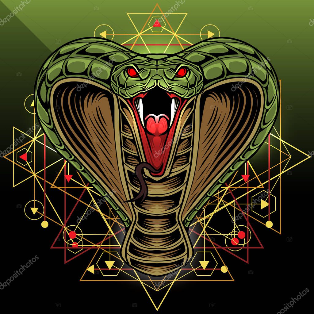 King Cobra head mascot logo design