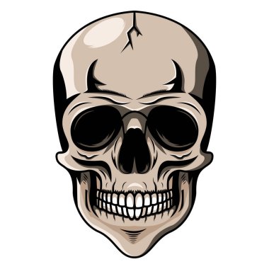 Kafatası maskotu logosu desain