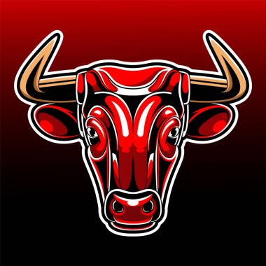 Boğa başlı maskot logosu tasarımı 