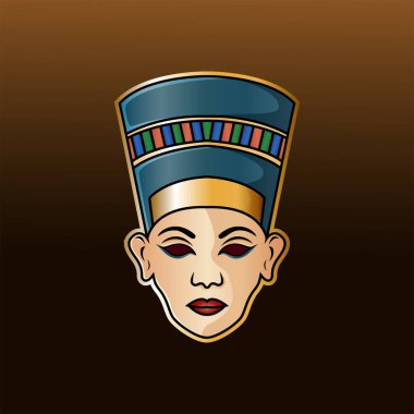 Nefertiti baş esport maskot logosu