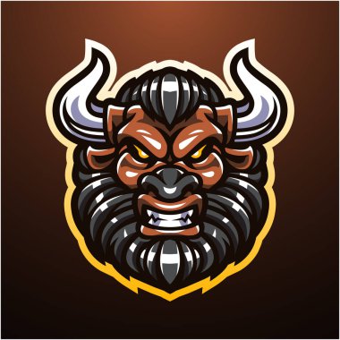 Minotaur head mascot logo design clipart