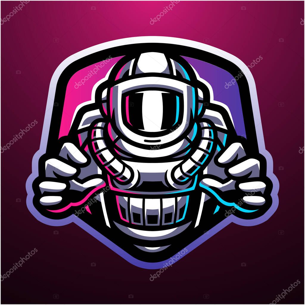 Astronaut esport mascot logo design