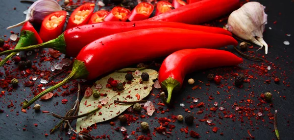 Fresh Chili Pepper Dark Background Close — Stock Photo, Image