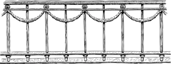 Фрагмент декоративного забора речного моста — стоковый вектор