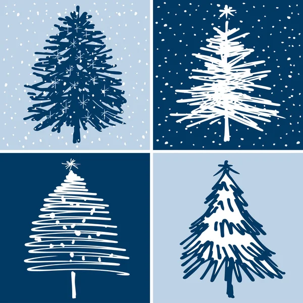 Weihnachtsbäume dekorativ — Stockvektor