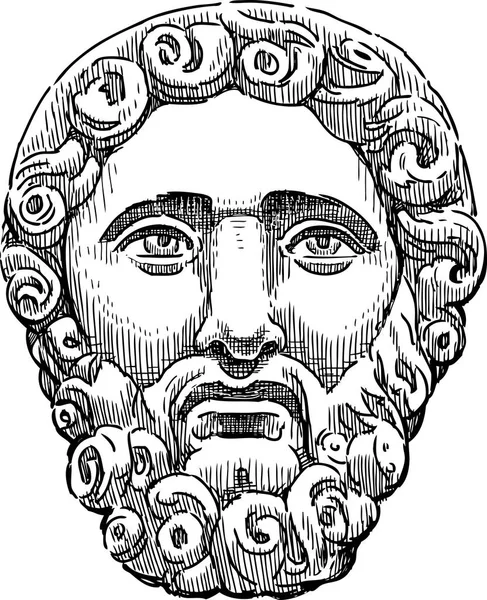 L'ancien masque classique d'un visage masculin — Image vectorielle