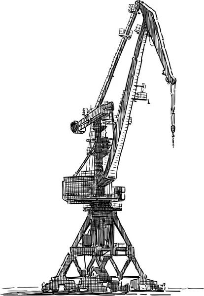 The industrial crane in sea port — Stock Vector