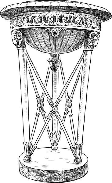 Vaso decorativo in un parco cittadino — Vettoriale Stock