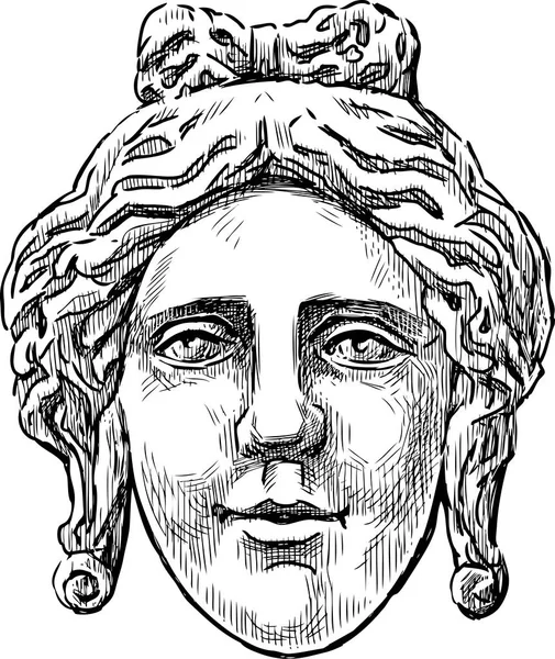 Pierre masque féminin — Image vectorielle