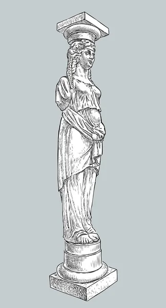 Détail architectural en forme de caryatide — Image vectorielle