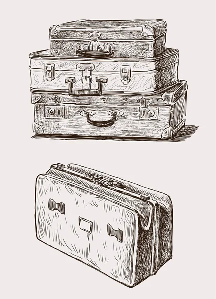 Croquis des anciennes suicases — Image vectorielle