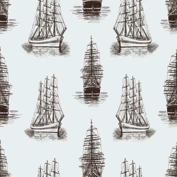Patrón de los bosquejos veleros — Archivo Imágenes Vectoriales