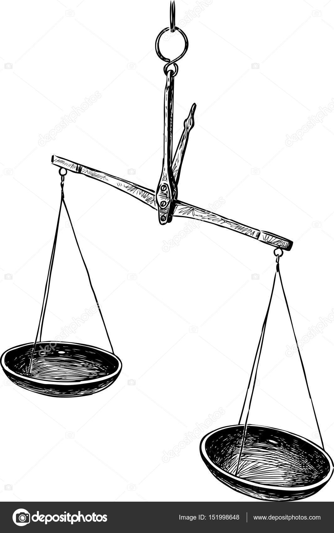 Scales Of Justice Drawing High-Res Vector Graphic - Getty Images
