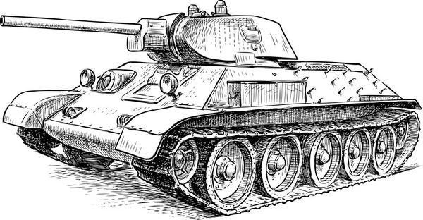 İkinci Dünya Savaşı zaman muharebe tankı — Stok Vektör