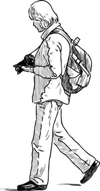 Uzun adımlarla bir fotoğrafçı taslağını