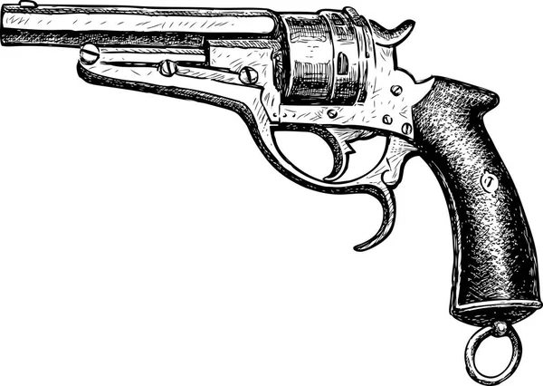 Sketch of a vintage gun — Stock Vector