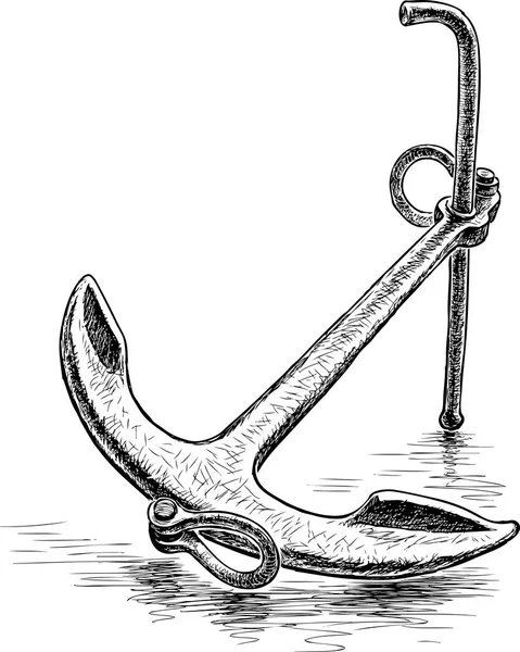 Sketch of an old anchor — Stock Vector