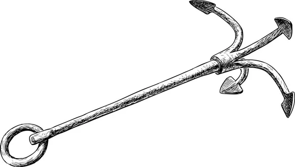 Croquis d'une vieille ancre rouillée — Image vectorielle