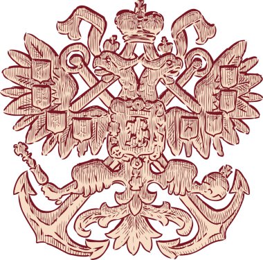Bir hanedan iki başlı kartal kroki
