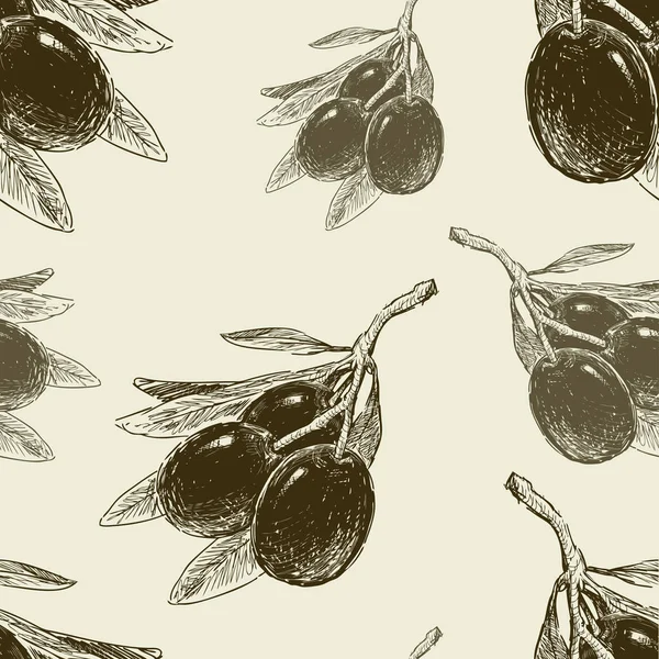 Modèle Des Olives Mûres — Image vectorielle