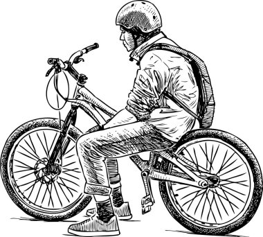 ired bisikletçi dinleniyor