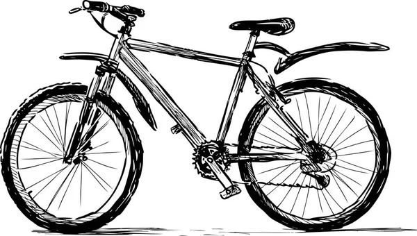 Schizzo Una City Bike — Vettoriale Stock