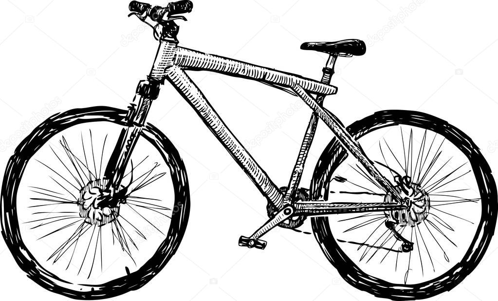 Hand drawing of a sports bicycle