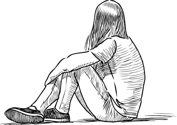 Teenager Mädchen Entspannen Freien — Stockvektor
