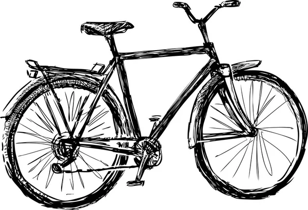 Ескіз Старого Прогулянкового Велосипеда — стоковий вектор