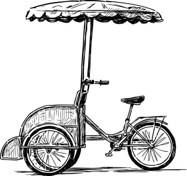 Chariot Vélo Pour Les Promenades Des Touristes — Image vectorielle