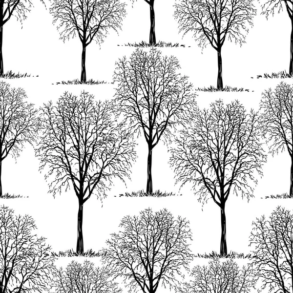 Μοτίβο Από Δέντρα Σιλουέτες — Διανυσματικό Αρχείο