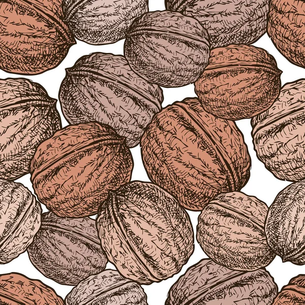 Fondo Sin Costuras Las Nueces Maduras — Vector de stock