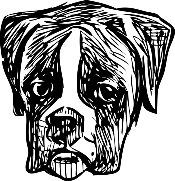Esboço Retrato Bulldog Triste — Vetor de Stock