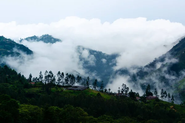 Montagna Nebbiosa Mattino Primavera Fuori Dalla Città Medellin Colombia Uno — Foto Stock