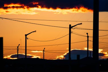 Rio Grande 'nin Tierra del Fuego şehrinde gün batımı 