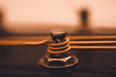 Siyah Fender 'de klasik akustik gitar Capstan' ı.