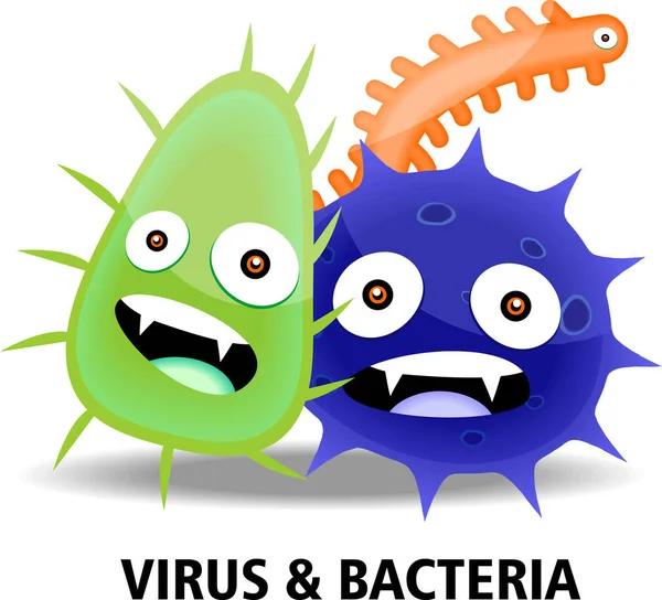 Conjunto Colorido Bacterias Gérmenes Microorganismos Que Causan Enfermedades Diferentes Tipos — Vector de stock
