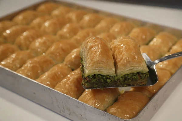 Tradiční Turecký Dezert Baklava Kešu Hew Vlašské Ořechy — Stock fotografie