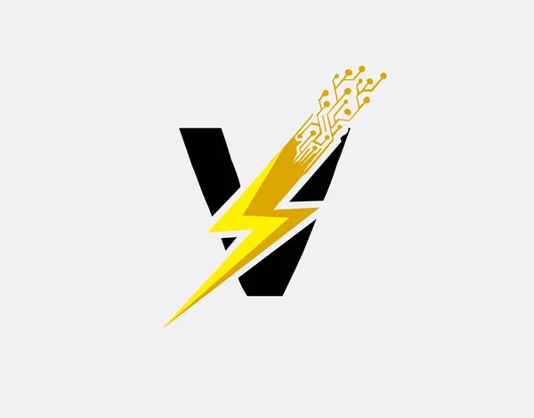 Значок Логотипа Flash Электрический Болт Начальным Дизайном Логотипа Буквы — стоковый вектор