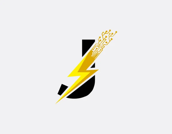 Значок Логотипа Flash Электрический Болт Начальным Дизайном Логотипа — стоковый вектор