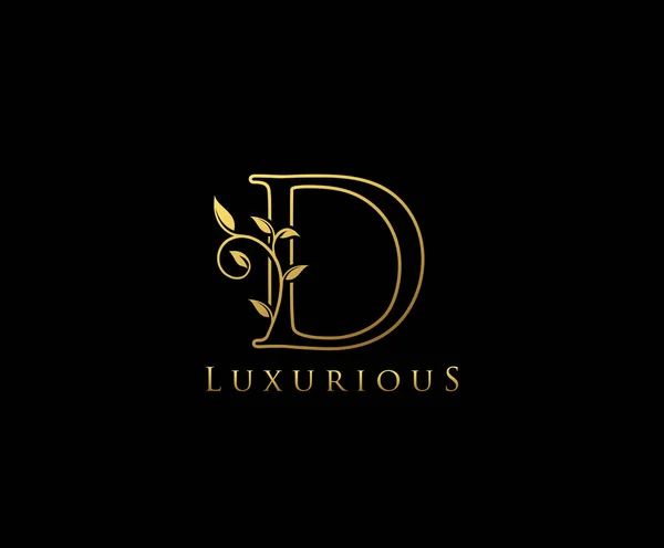 Ouro Carta Luxo Beleza Floresce Ornamento Monograma Logotipo Perfeito Para —  Vetores de Stock