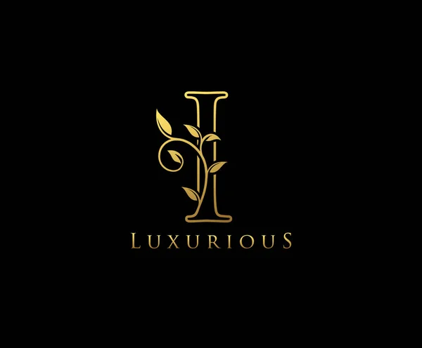 Gold Lettre Luxe Beauté Fleurit Ornement Monogramme Logo Parfait Pour — Image vectorielle