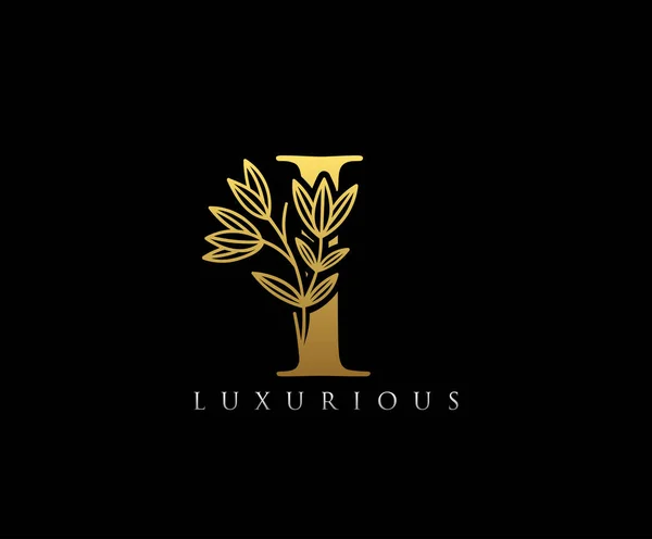 Golden Letter Luxury Beauty Flourishes Ornament Monogram Logo Perfect Boutique — Stock Vector