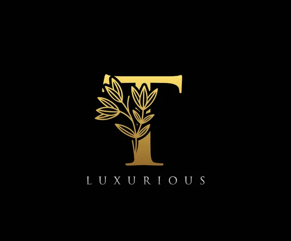 Golden Dopis Luxusní Krása Vzkvétá Ornament Monogram Logo Ideální Pro — Stockový vektor