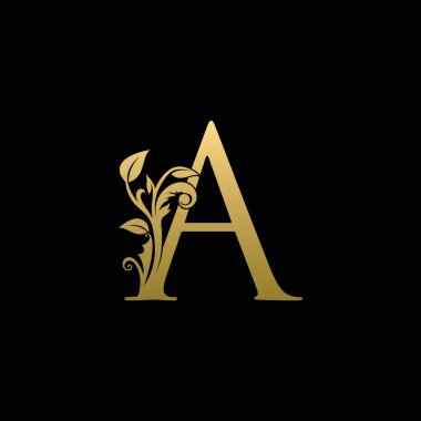 Lüks Altın Harf Klas Çiçek Logosu 
