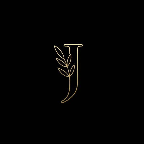 Złoty Litera Luksusowe Piękno Kwitnie Ornament Monogram Logo — Wektor stockowy